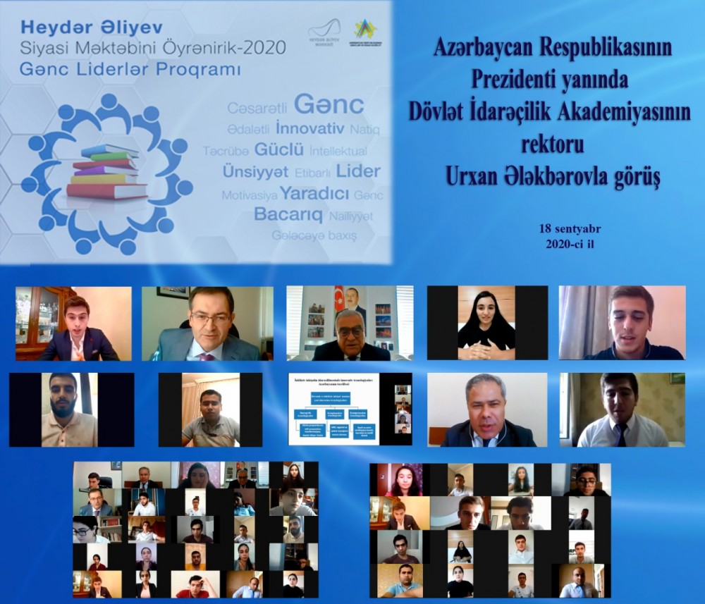 Gənc liderlər Urxan Ələkbərovla görüşdülər - FOTOLAR